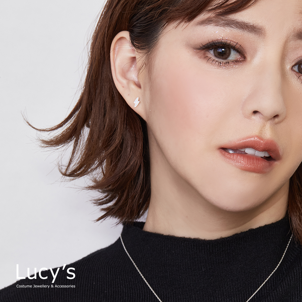 925純銀 閃電 轉珠耳環 (127182)