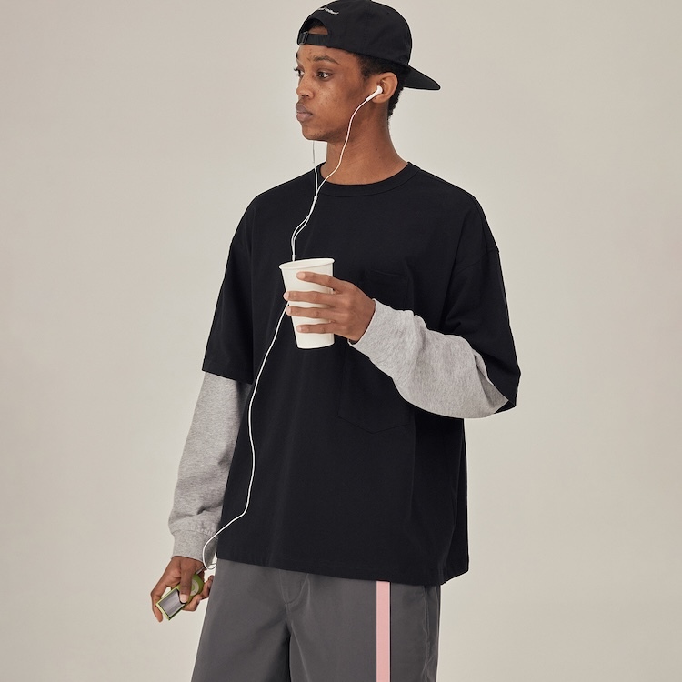 moif - LAYERED VENT L/S TEE - PMF026-01JL02