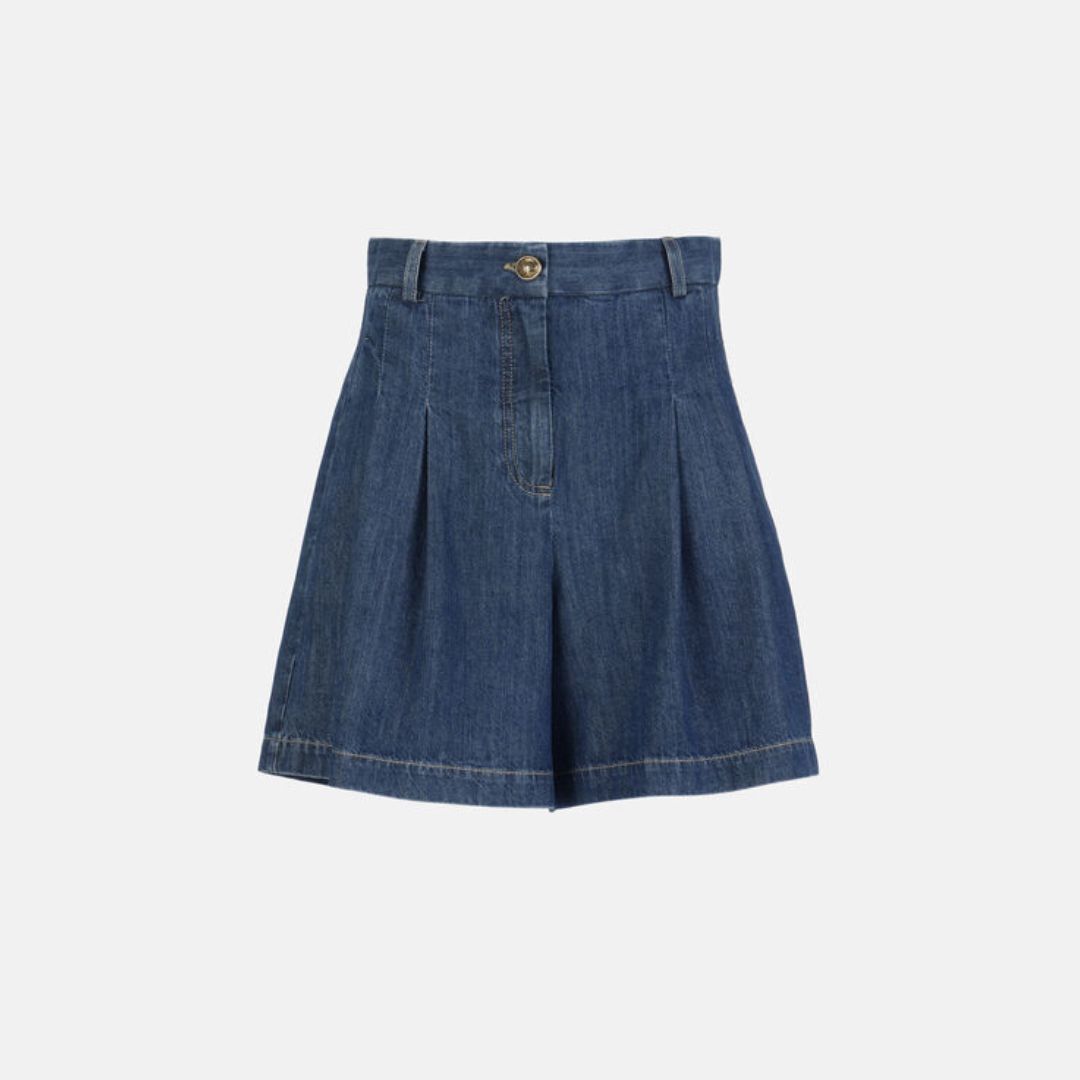 1LS1015-167 [LUISA SPAGNOLI] Gazebo Denim Culottes Blue #542876 1207 (C-K11-E)