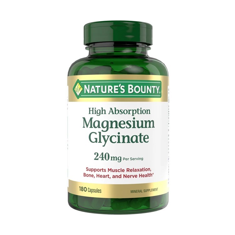 美國Nature's Bounty Magnesium 高吸收甘胺酸鎂240毫克, 180粒膠囊