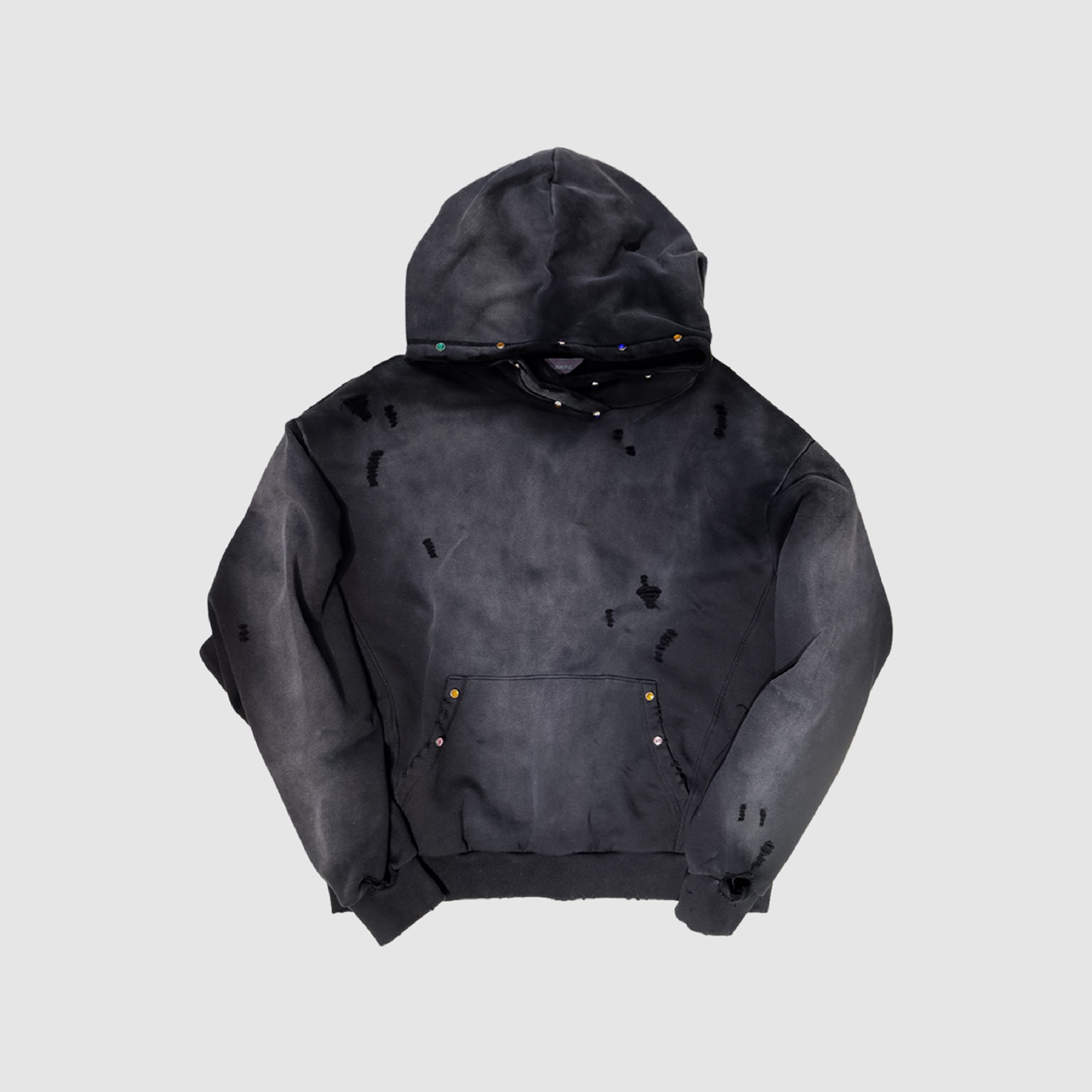 LiSenZ Gem-Fade Distressed Hoodie