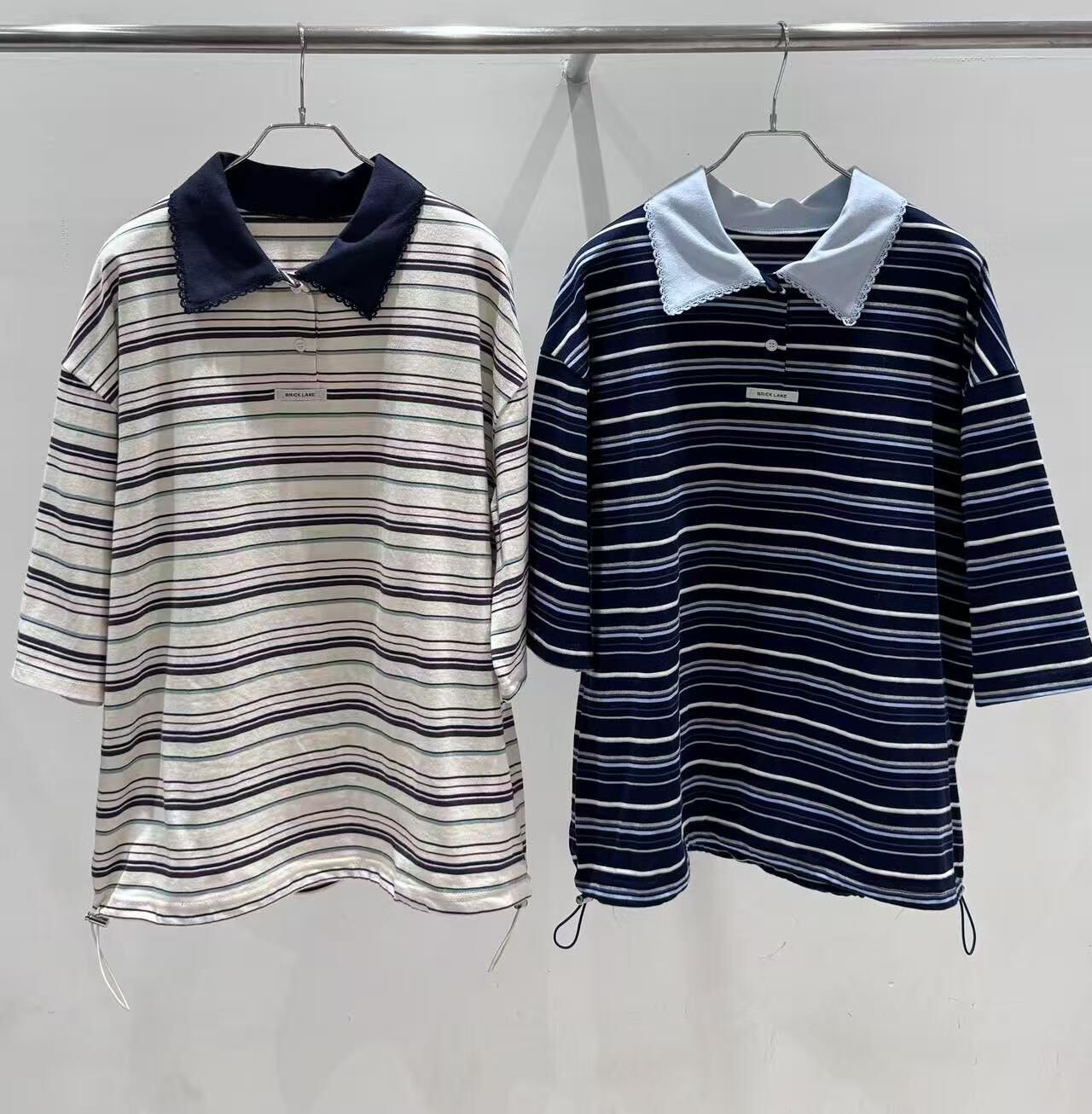 BL6035 條紋Polo中袖上衣