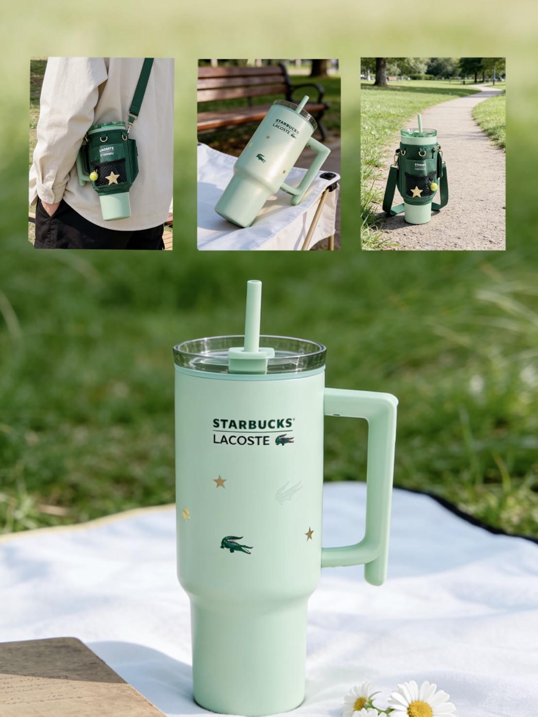 海外限定 STARBUCKS 星巴克 x LACOSTE 聯名🐊 夏日 網球 小熊 系列