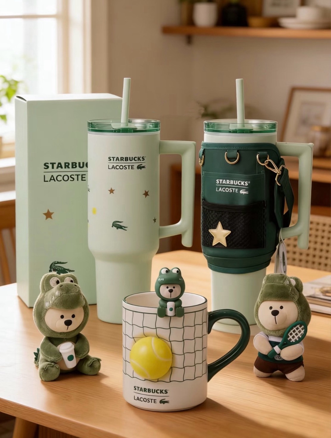 海外限定 STARBUCKS 星巴克 x LACOSTE 聯名🐊 夏日 網球 小熊 系列