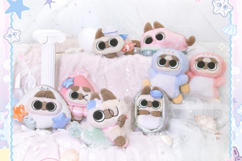 【限量販售】暹羅貓小豆泥-海底兩萬泥系列-毛絨吊飾盲盒（1個，6個/套）盲盒販售 隨機出貨