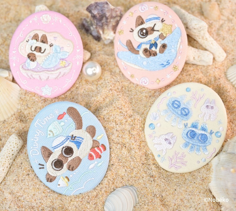 【限量販售】暹羅貓小豆泥-海底兩萬泥系列-刺繡徽章盲盒（1個，9個/套）盲盒販售 隨機出貨