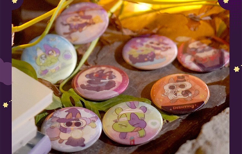 【限量販售】暹羅貓小豆泥-泥的魔法不太靈系列-光栅徽章盲盒（1個，8個/盒）盲盒販售 隨機出貨