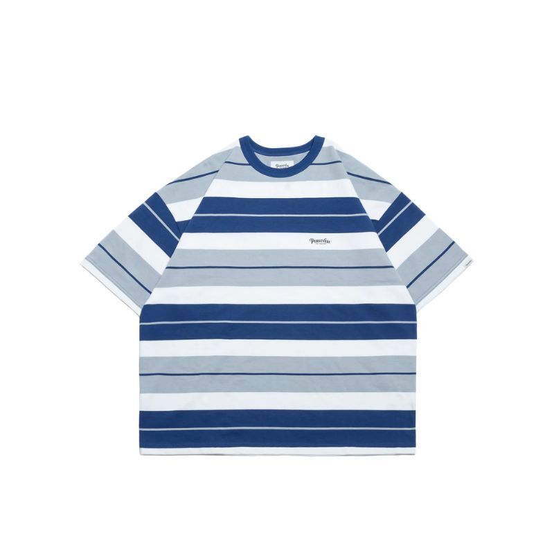 PERSEVERE SUMMER STRIPE T-SHIRT GREY / BLUE / WHITE FULL SIZE