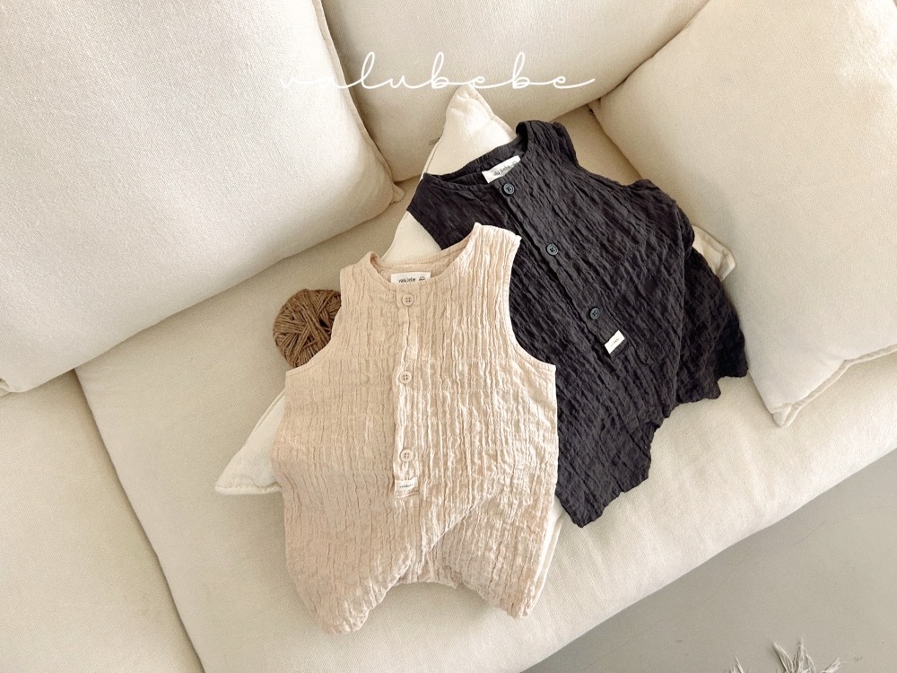 Valubebe  皺褶背心連身褲 / 2色