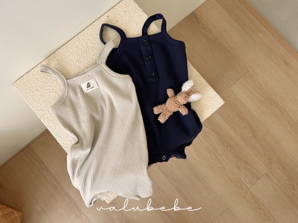 Valubebe 羅紋排釦連身褲 / 2色