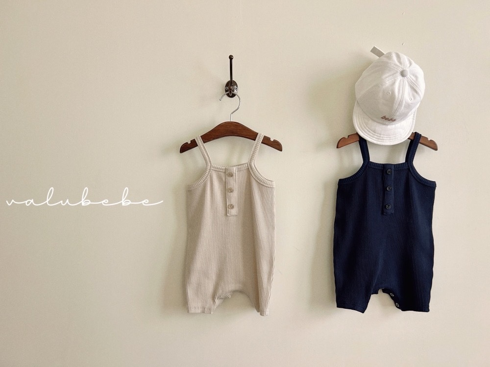 Valubebe 羅紋排釦連身褲 / 2色