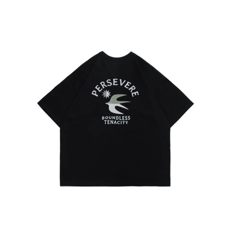 PERSEVERE RETRO SWALLOW GRAPHIC T-SHIRT BLACK / WHITE FULL SIZE