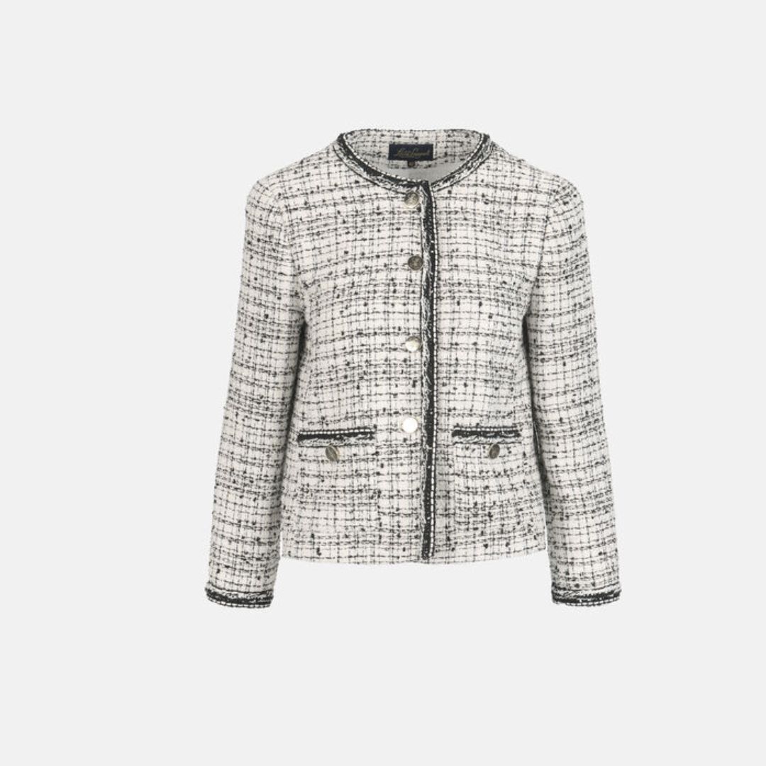 1LS1015-169 [LUISA SPAGNOLI] Vibio Good-Tone Curly Jacket Cream #542807 3157 (C-K11-E)