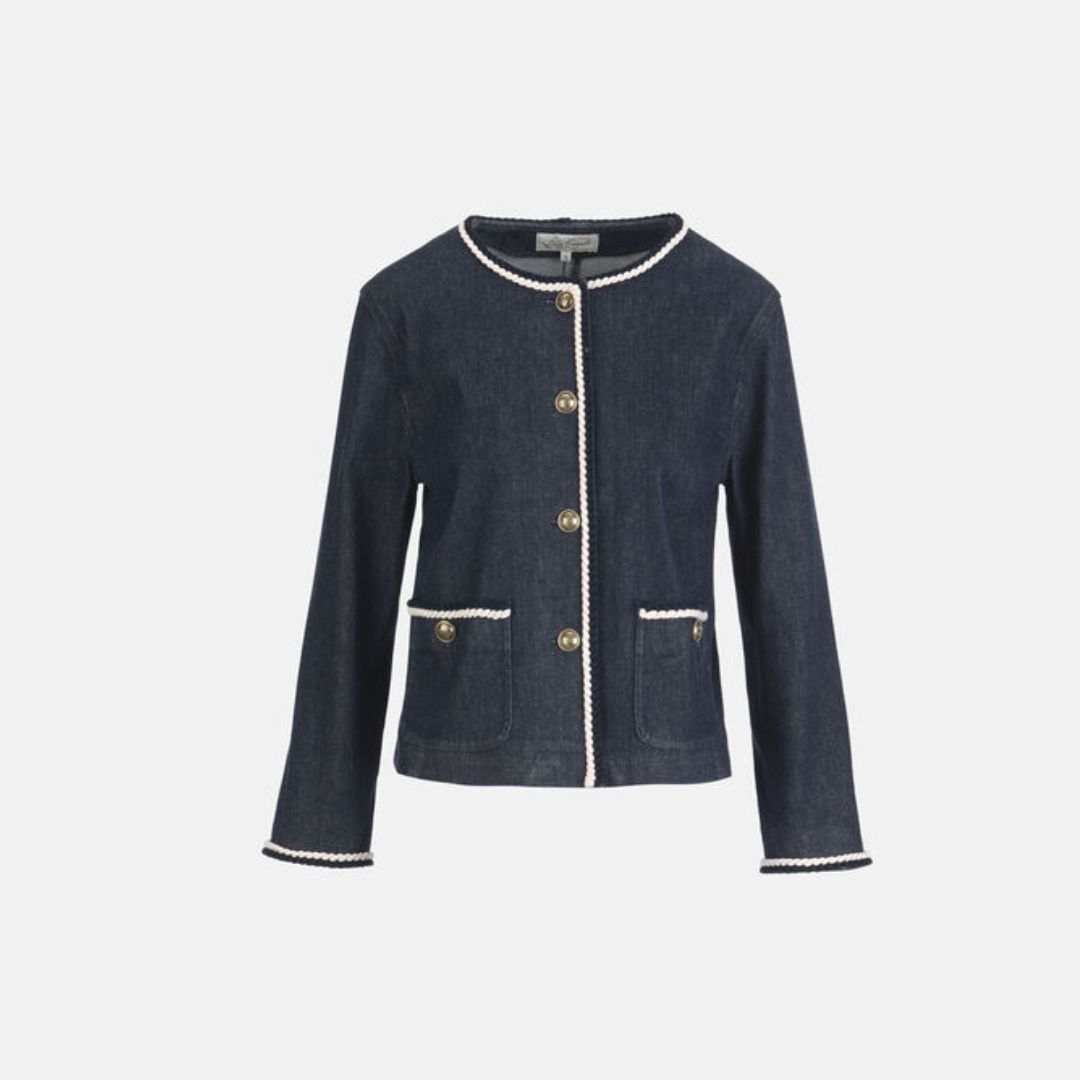 1LS1015-171 [LUISA SPAGNOLI] Various Bon-Ton Denim Jacket Blue #542793 1255 (C-K11-E)