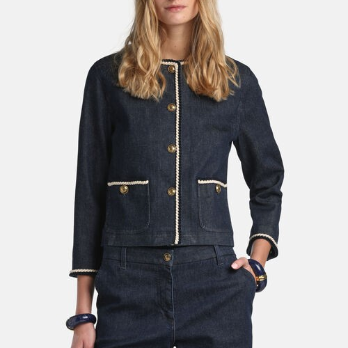 1LS1015-171 [LUISA SPAGNOLI] Various Bon-Ton Denim Jacket Blue #542793 1255 (C-K11-E)
