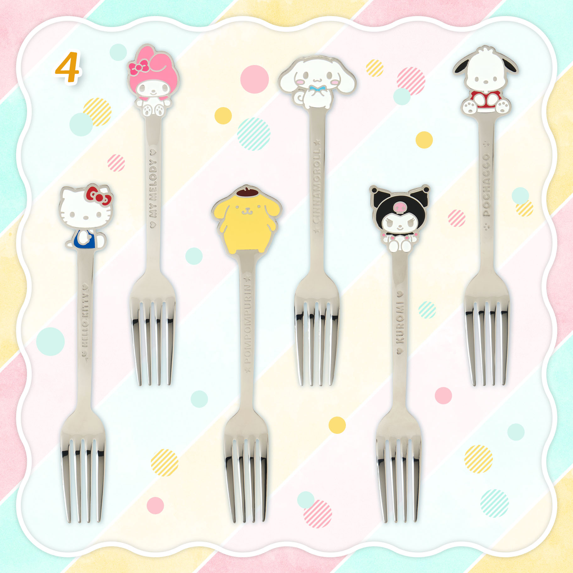 日本 Sanrio 夏日花花下午茶系列 - 不銹鋼叉