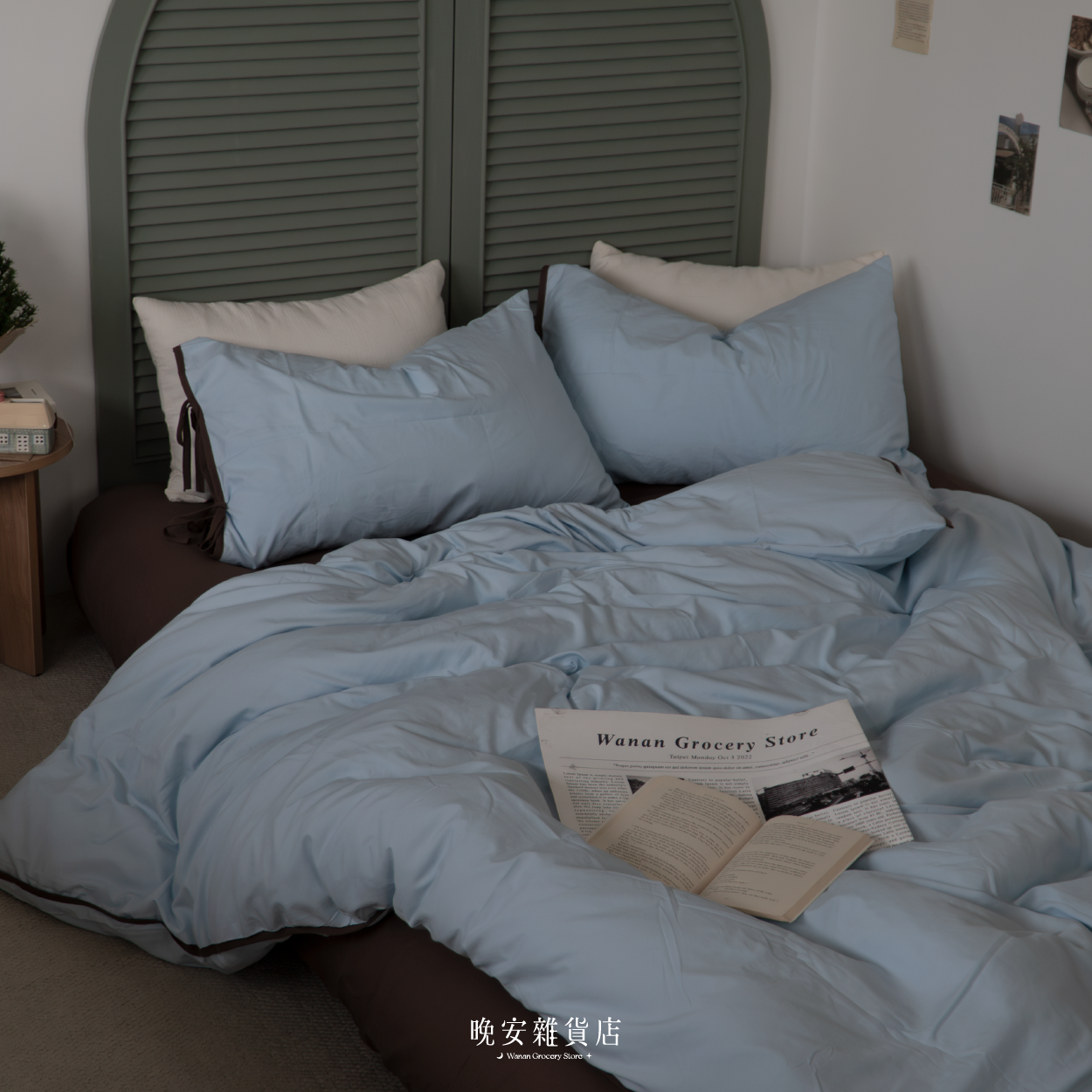 韓系蝴蝶結絲帶系列水洗棉【肯德爾薄荷蛋糕】床單床包組