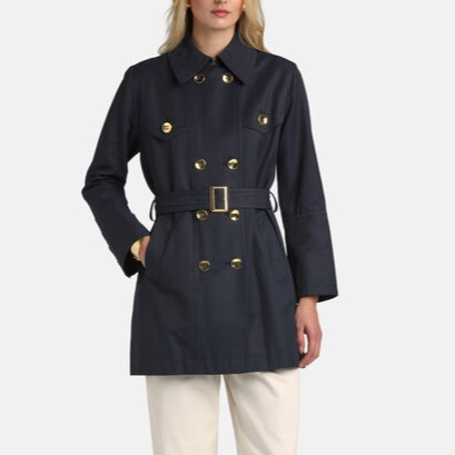 1LS1015-172 [LUISA SPAGNOLI] Vilalba Trench Coat Blue #543158 1235 (C-K11-E)