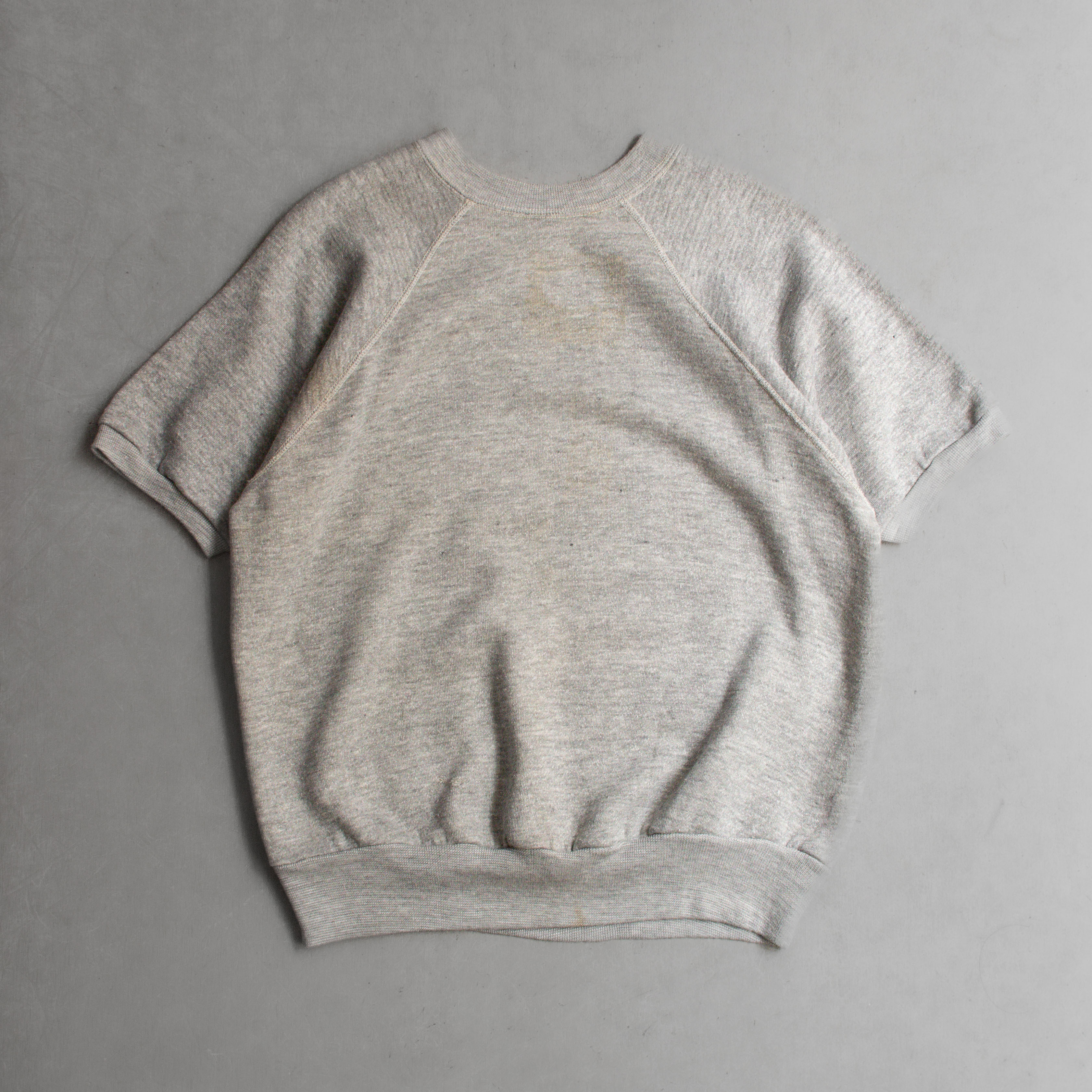 VINTAGE S/S SWEATSHIRT 美國製 灰色 混紡 拉克蘭 短袖 大學T