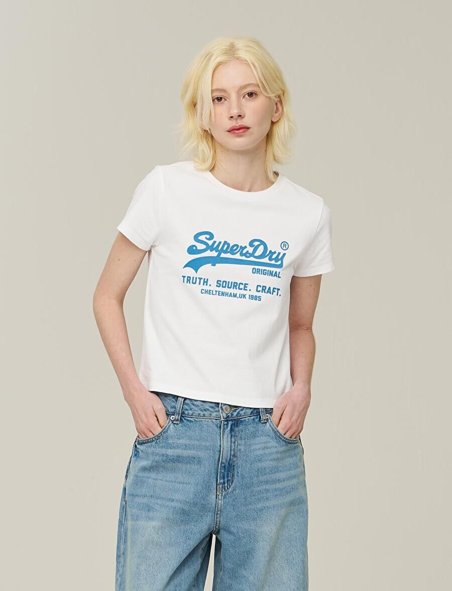 【直播】Superdry LX041018 女裝復古標誌短版短袖上衣 (SDFISCP02)