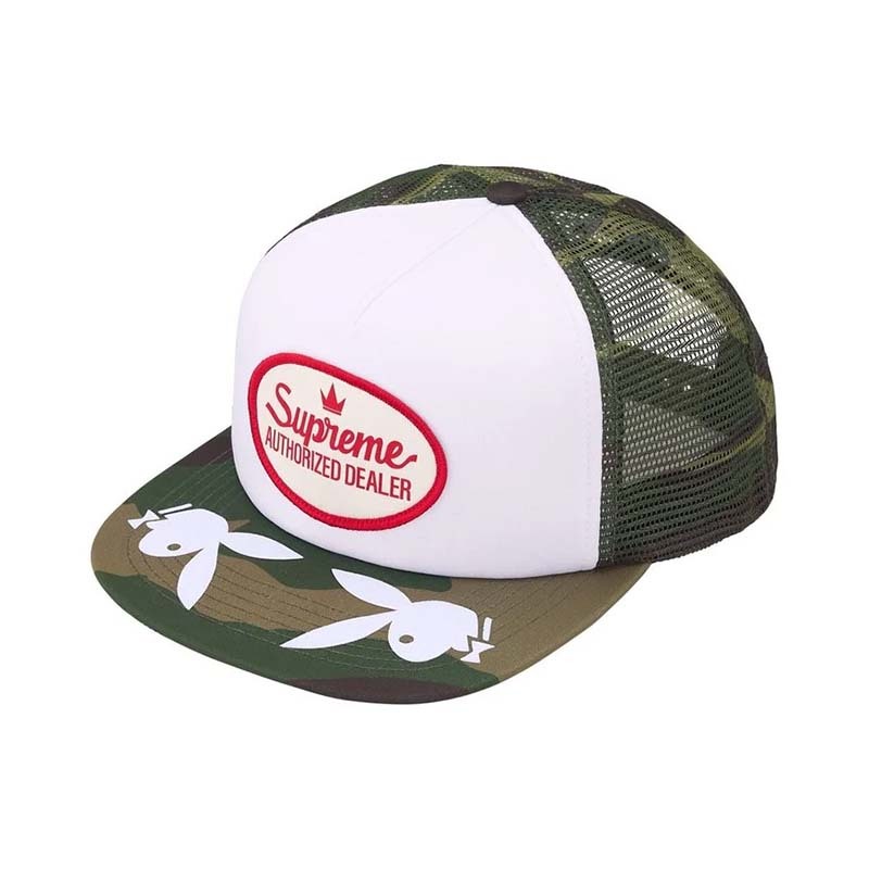 Supreme x Playboy Mesh Back 5-Panel 卡車帽 帽子 綠色迷彩 SS26H95-WO [台灣現貨]