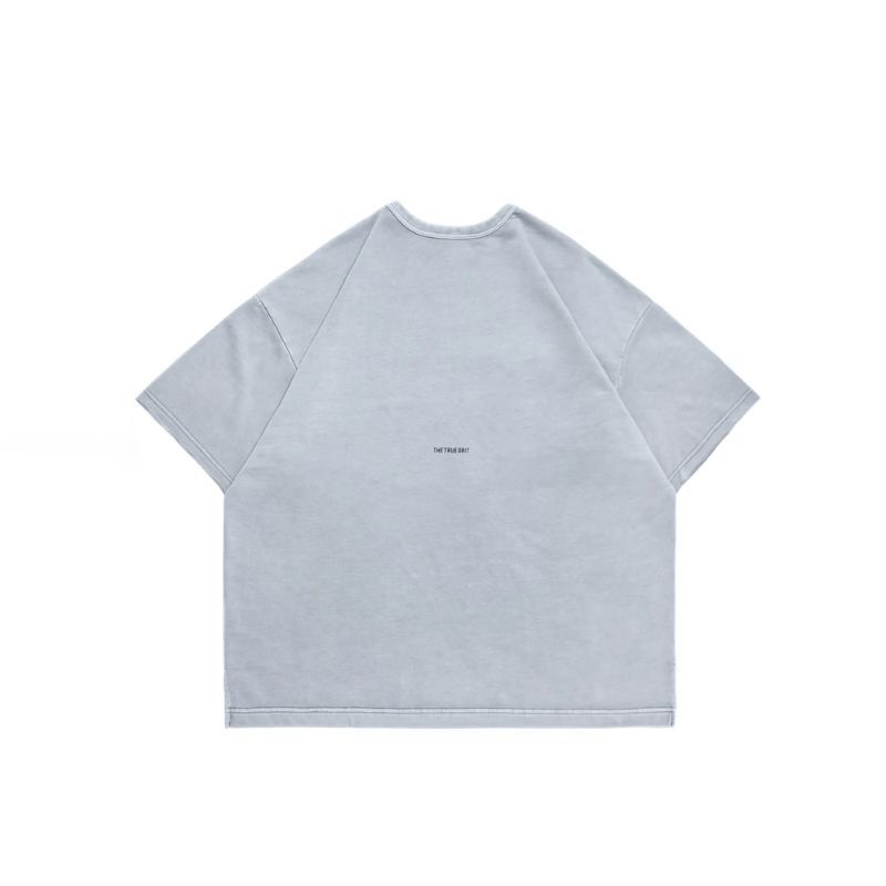 PERSEVERE WASHED FRENCH TERRY T-SHIRT - WASHED LIGHT GREY SIZE XL
