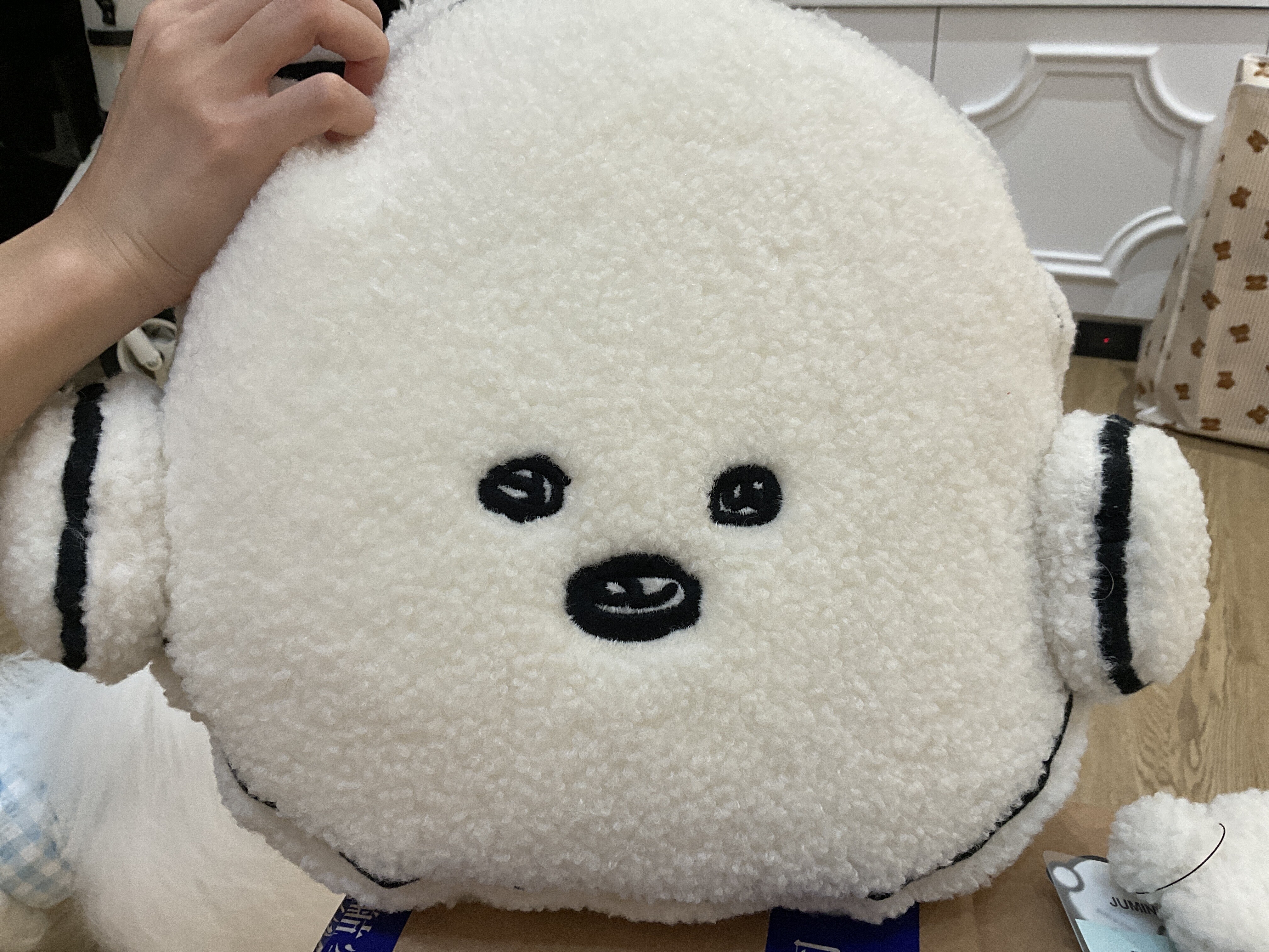 現貨-白頭比熊頭抱枕