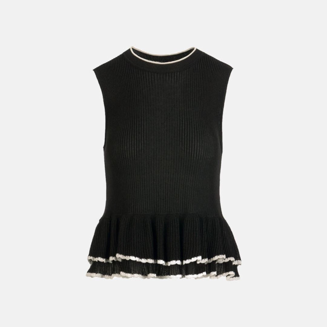1LS1015-176 [LUISA SPAGNOLI] Five Knit Top Black #100393 0101 0203 (C-K11-E)