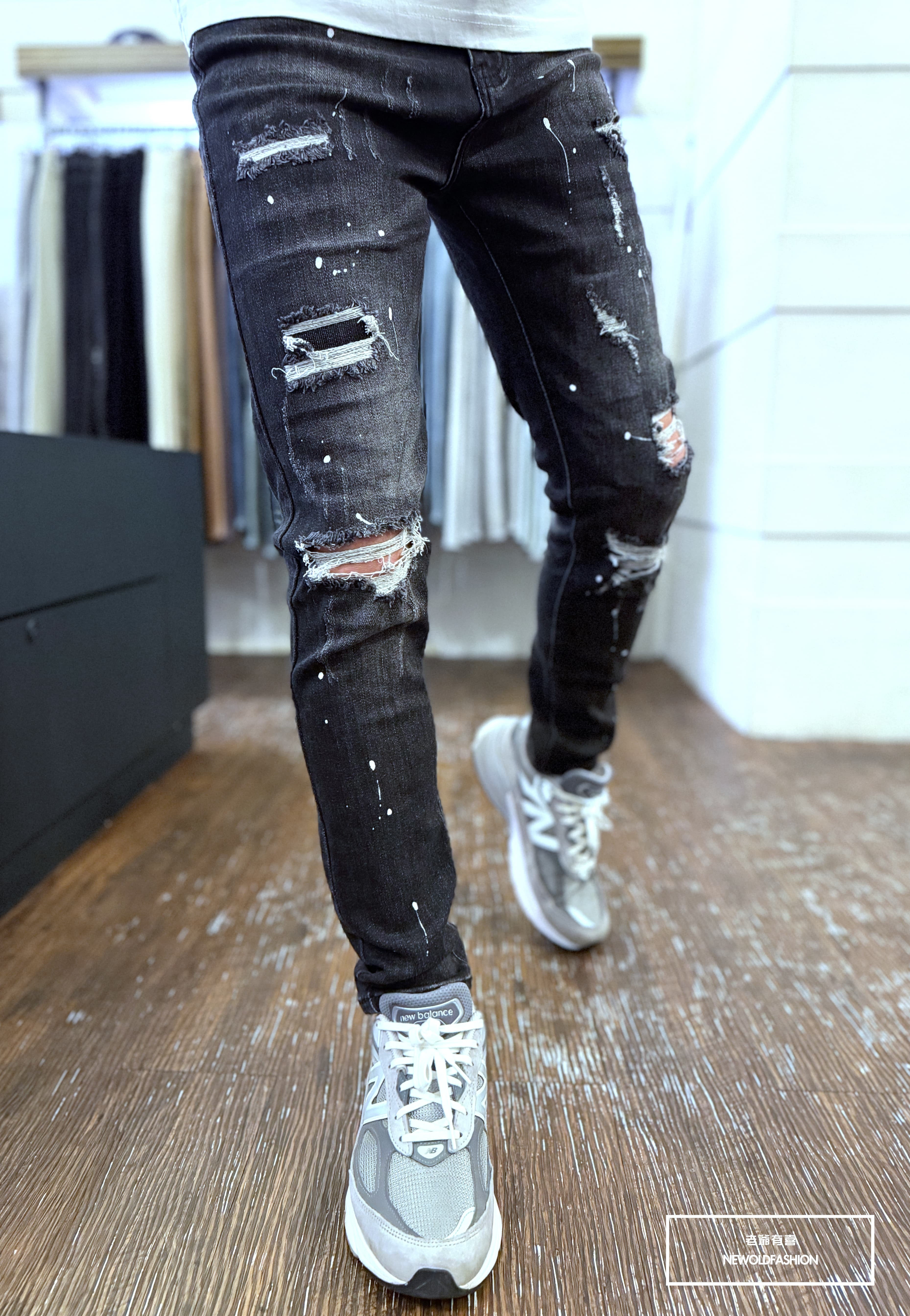 『官網限定』重磅火山灰噴漆破壞小直筒褲(NOF26045002)