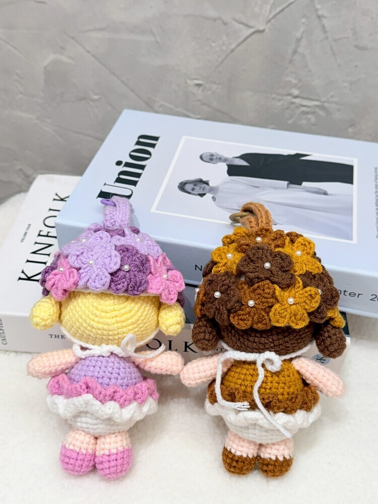 『紫色』高工藝花朵髮帶哭娃吊飾『約14-16cm』