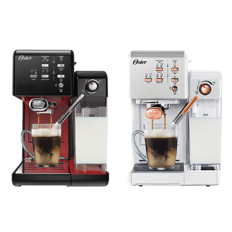 Oster 美國 5+隨享義式膠囊兩用咖啡機(搖滾黑/白玫瑰金)
