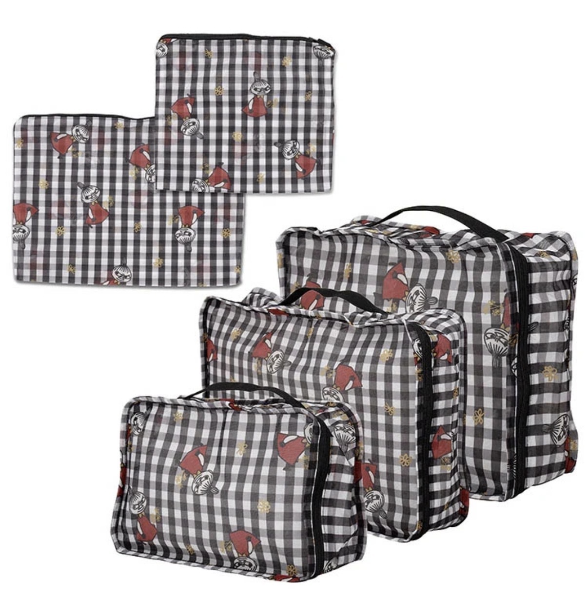 【連線大優惠】JP 阿美黑白格仔密集式衣物收納袋 5件裝 7034 TK260409