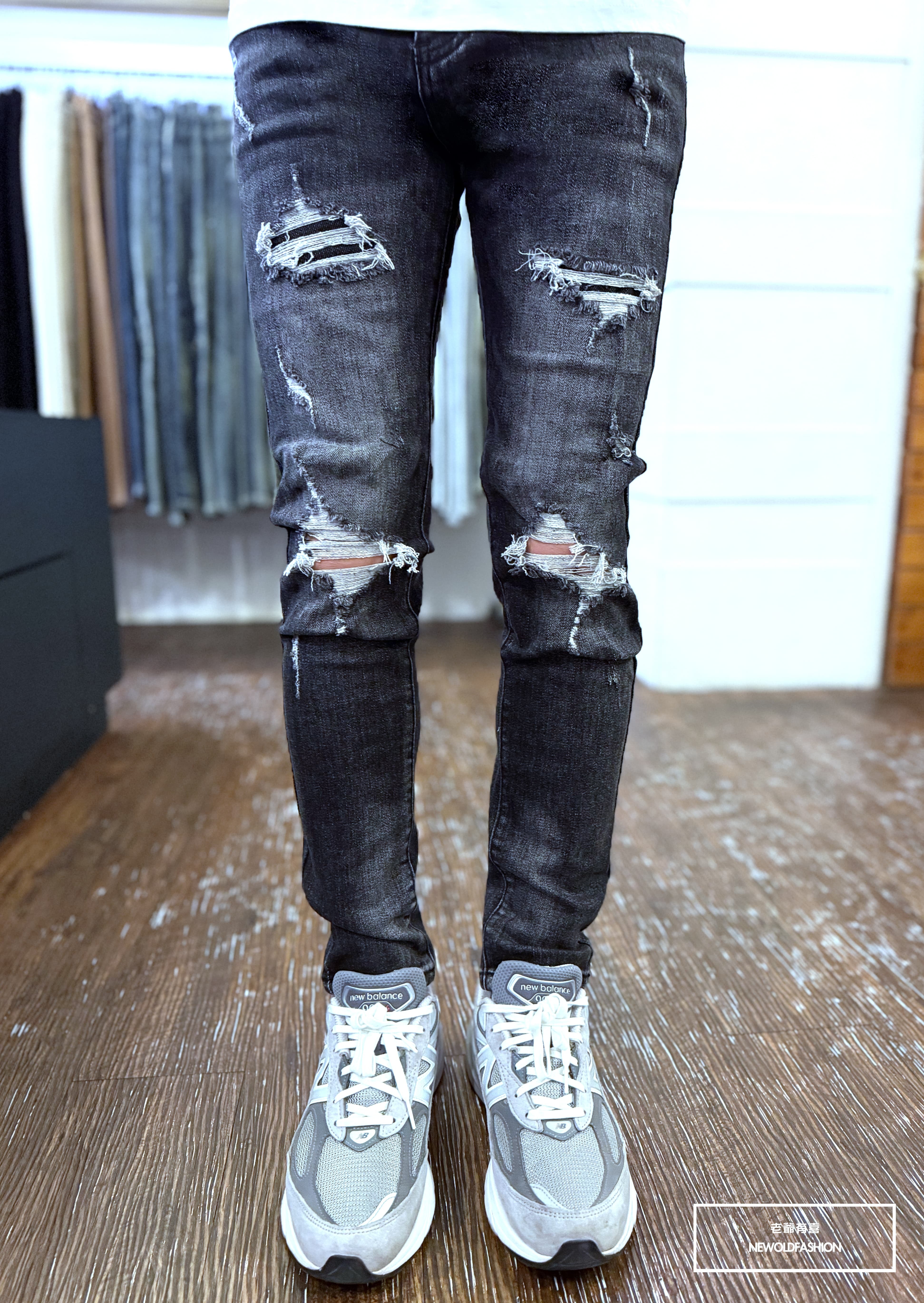 『新品上市』重磅燻霧黑灰膝破壞小直筒(NOF26045991)