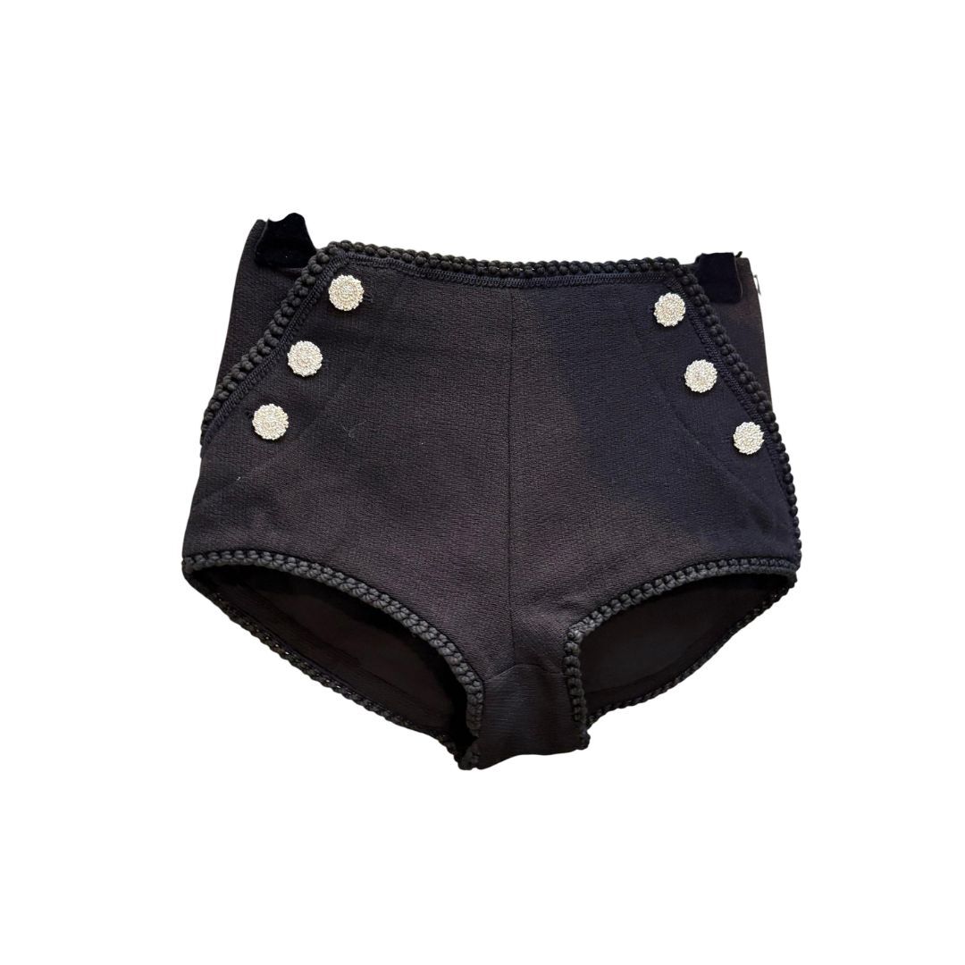 1EA0408-085 [EDWARD ACHOUR] Crochet Trim Sailor Shorts Black #101009/1007 (EU)