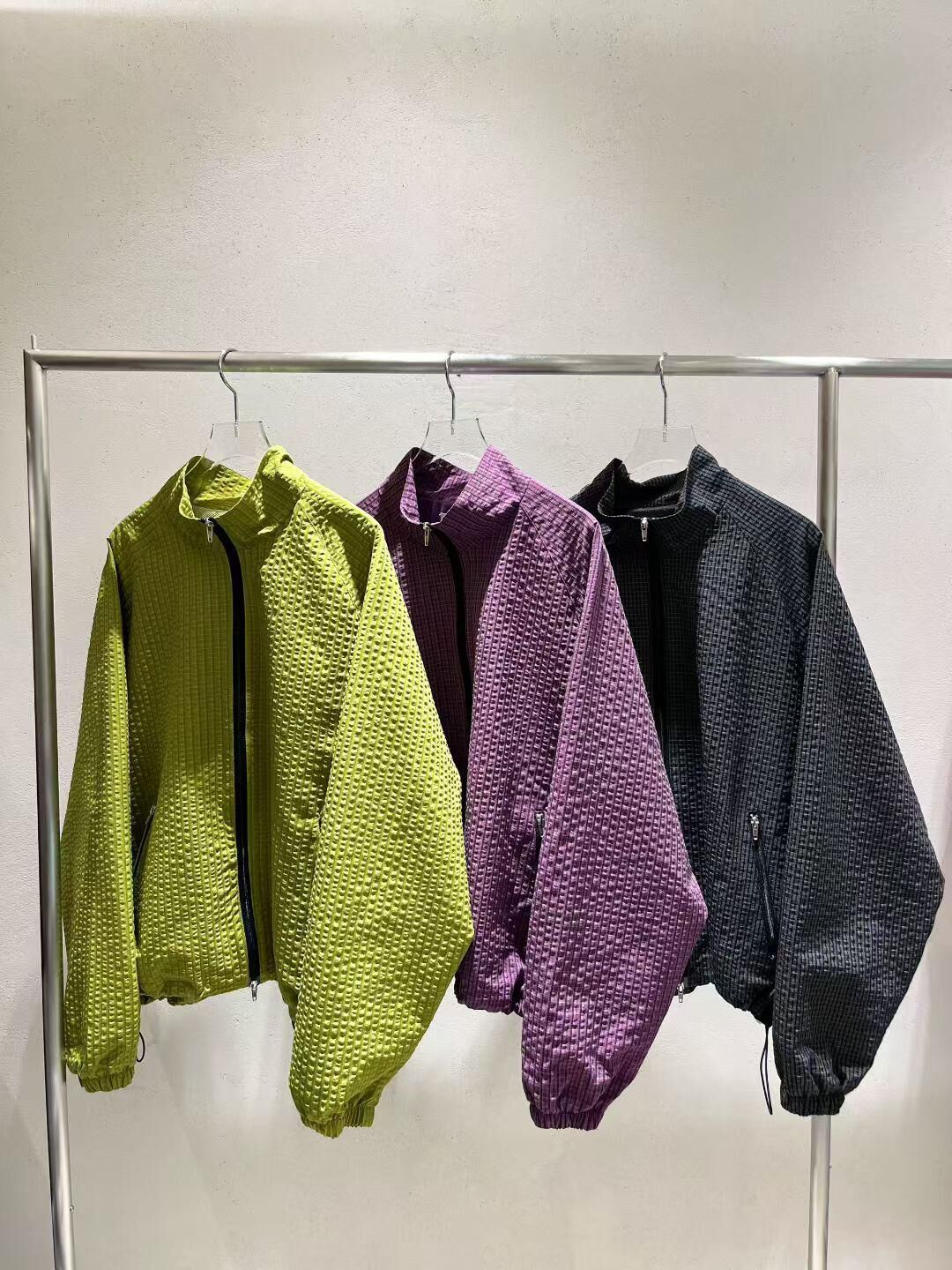 暗格紋企領拉鍊外套 GARMENTS-074JK