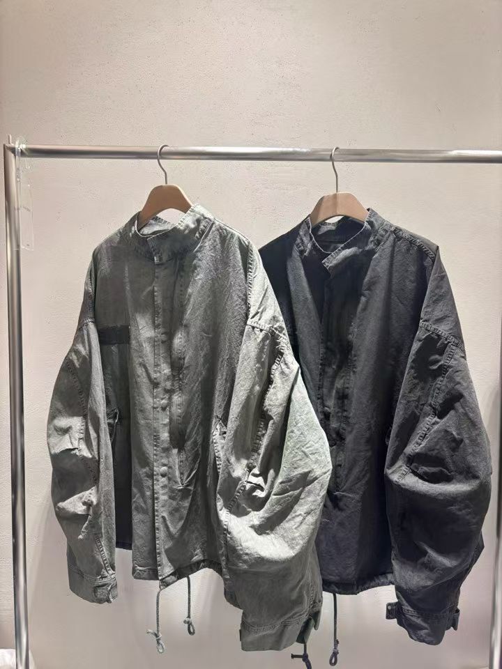 洗水淨色企領拉鍊外套 GARMENTS-076JK