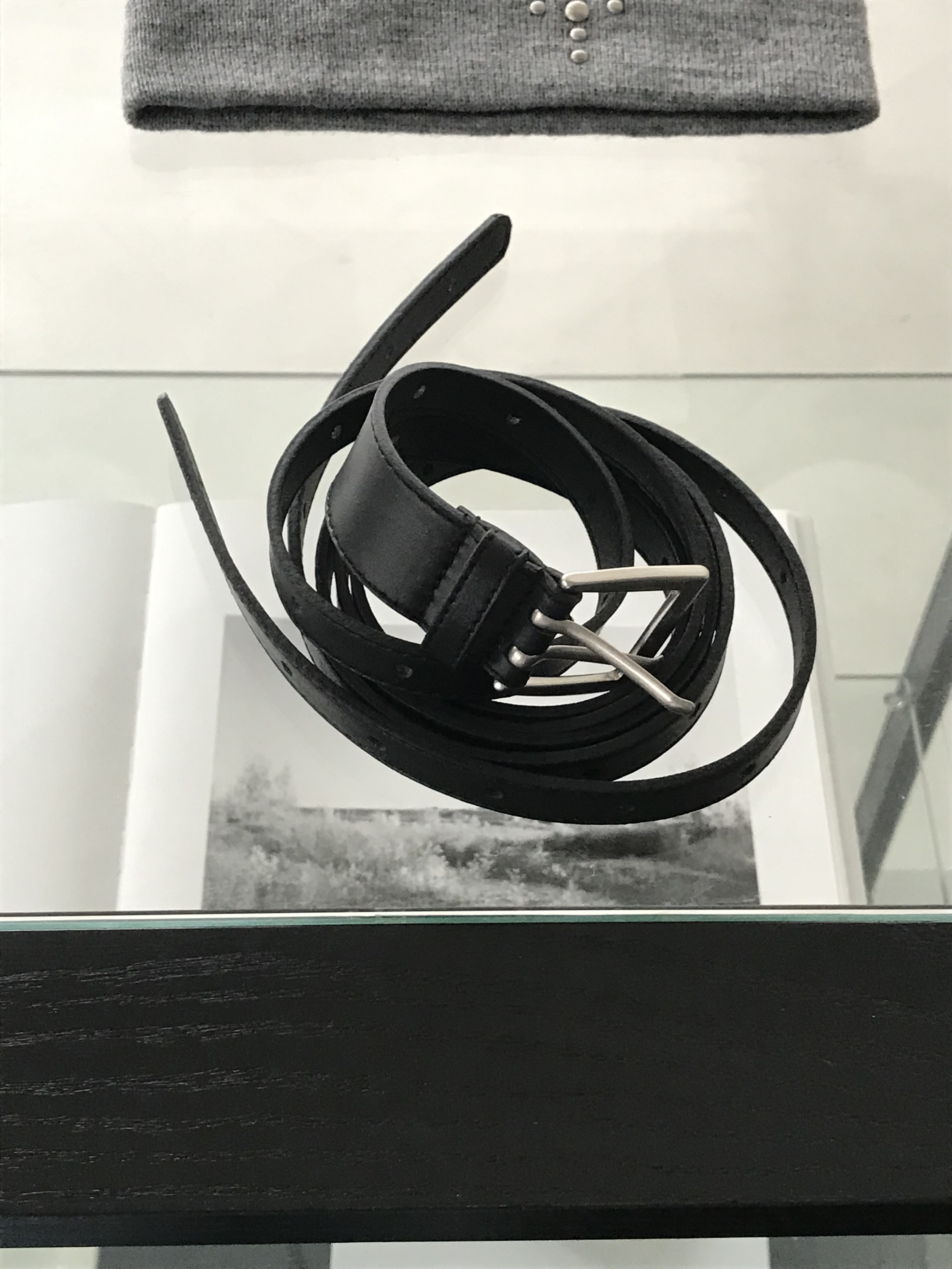 方釦雙條義大利牛皮皮帶