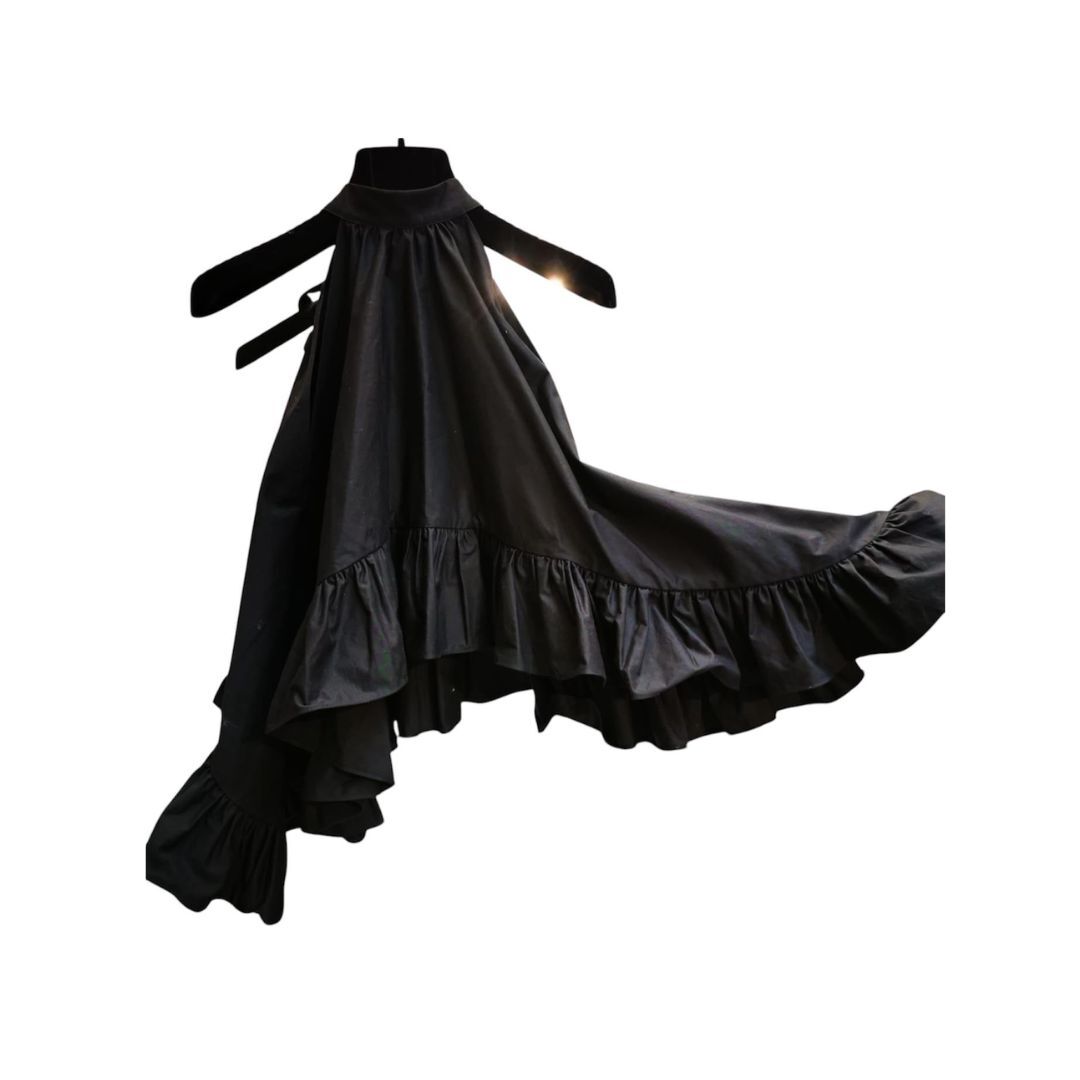 1EA0408-077 [EDWARD ACHOUR] Cassie Voluminous Two-Tone Top Black #100712/1039 (EU)