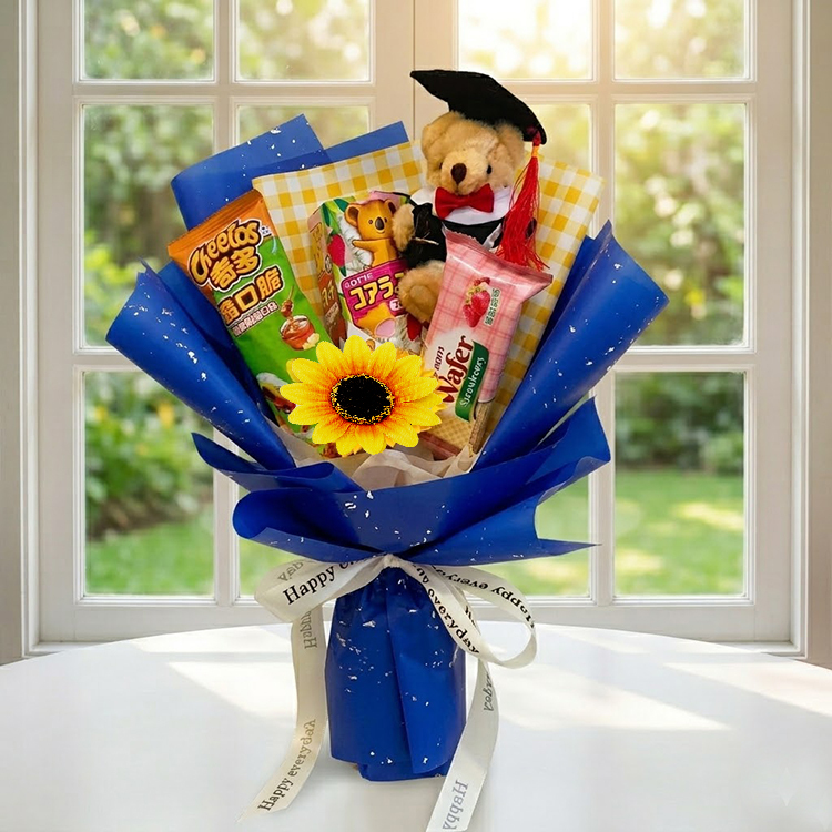 畢業熊熊零食小花束,畢業零食花束