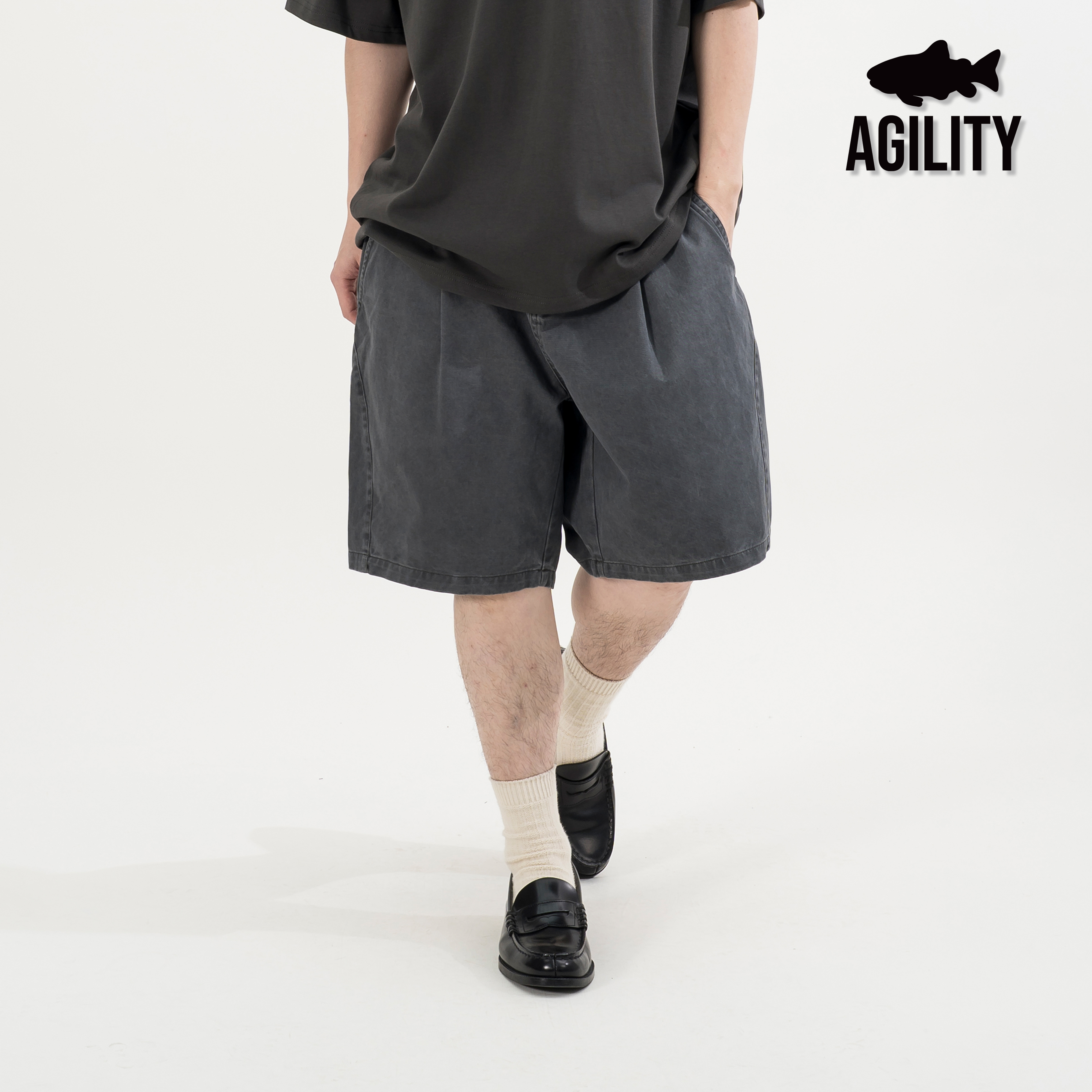 AGILITY Washed Pleated Shorts 水洗 褶線 五分短褲 [WS88]