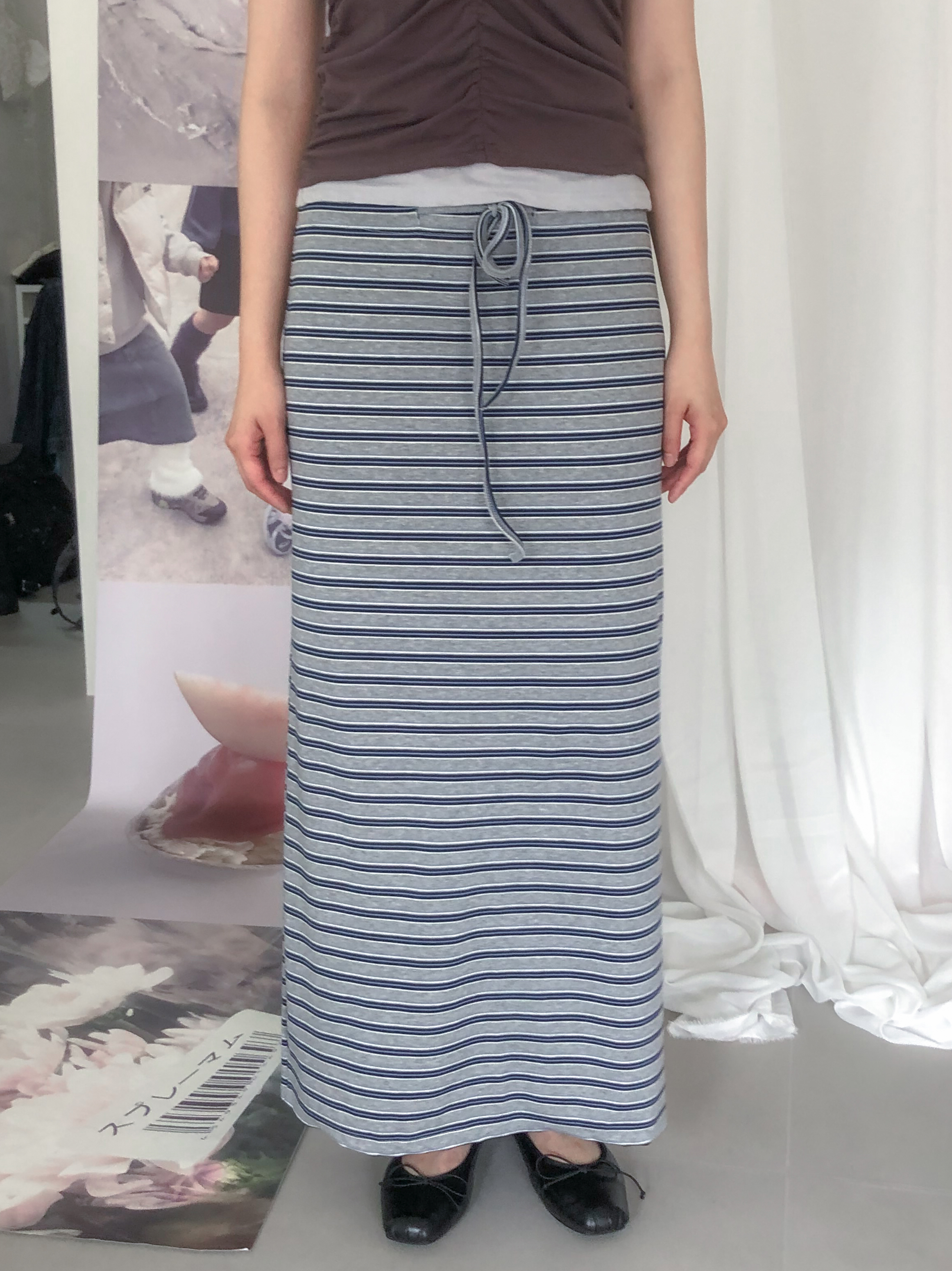 stripe long skirt #長裙