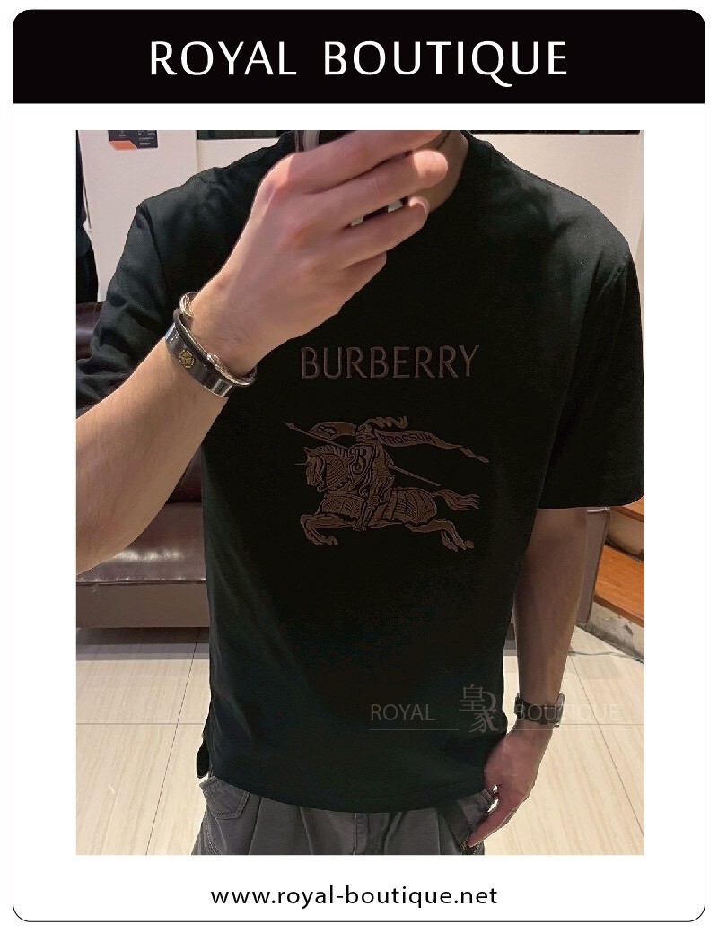 BURBERRY 胸前經典刺繡金戰馬短T