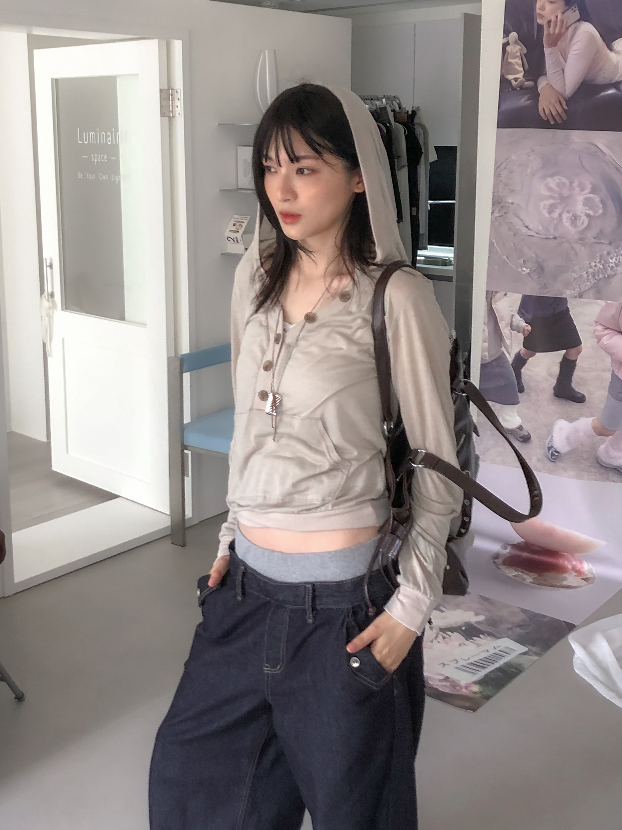 tencel hood tee #上衣