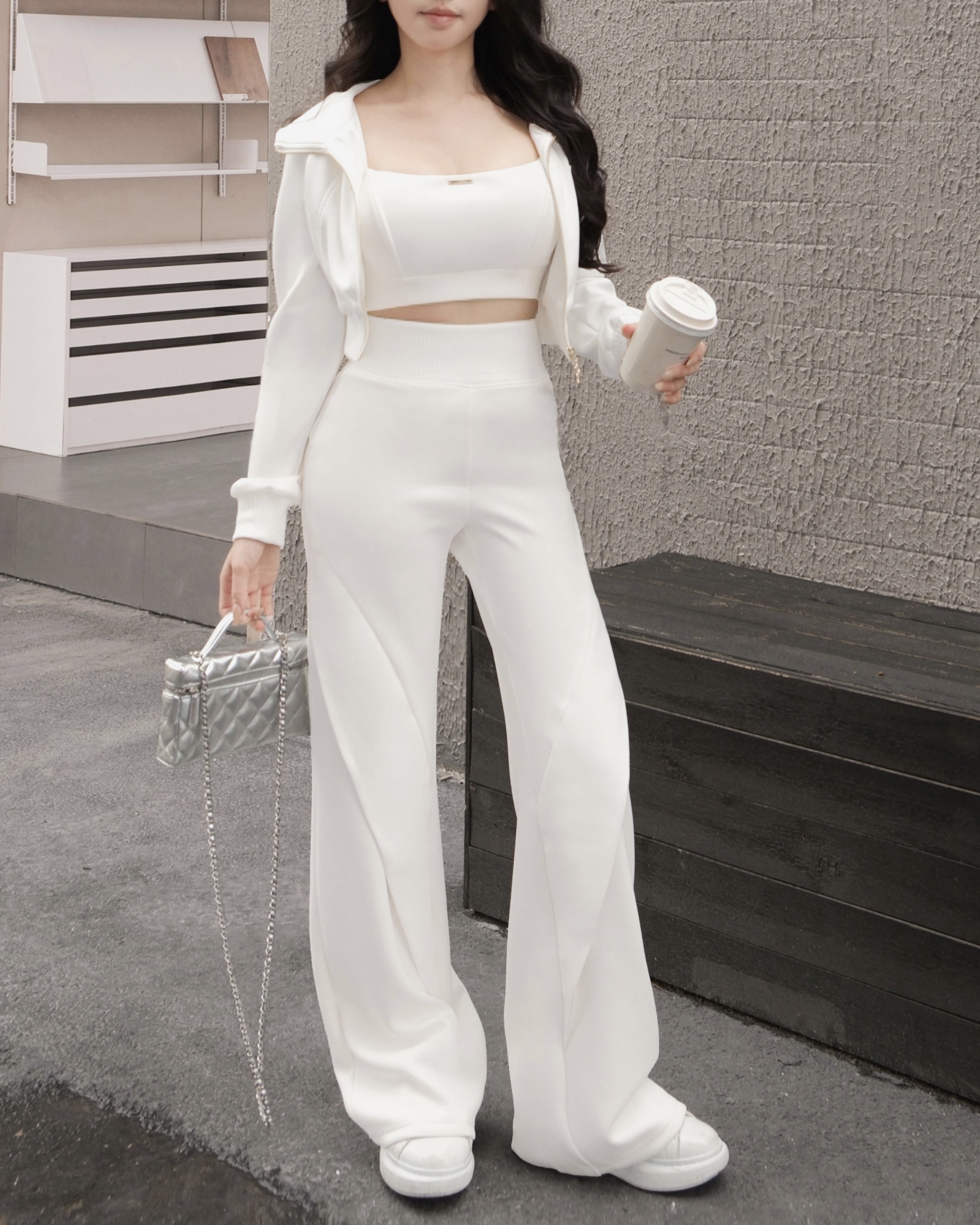 訂製-雲朵棉拼皮休閒長褲