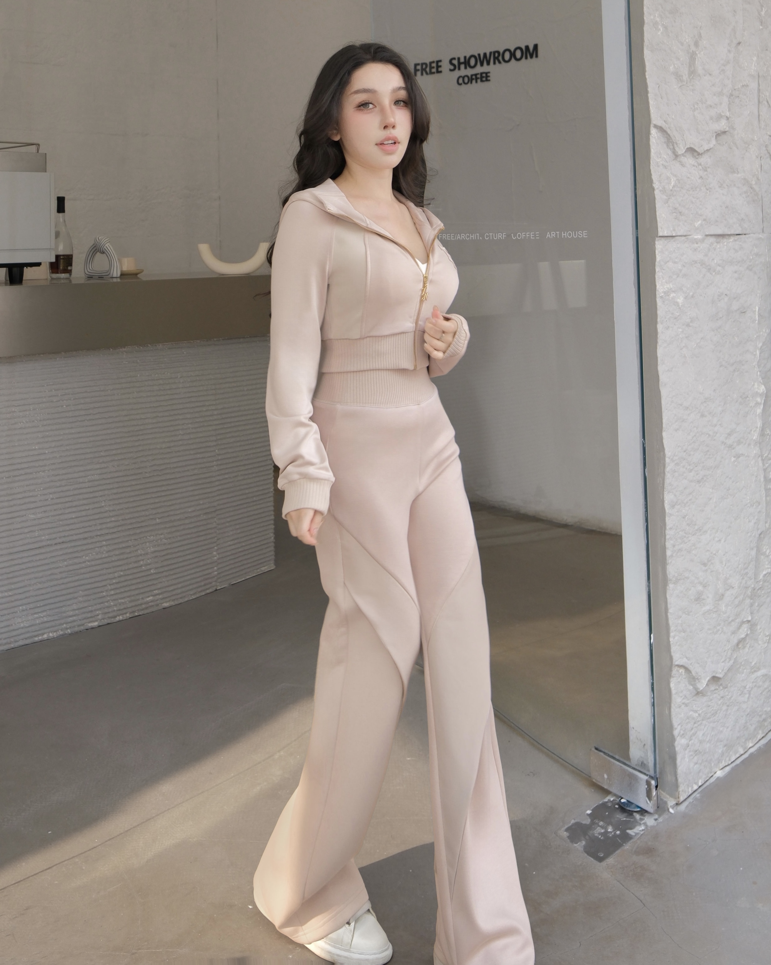 訂製-雲朵棉拼皮休閒長褲