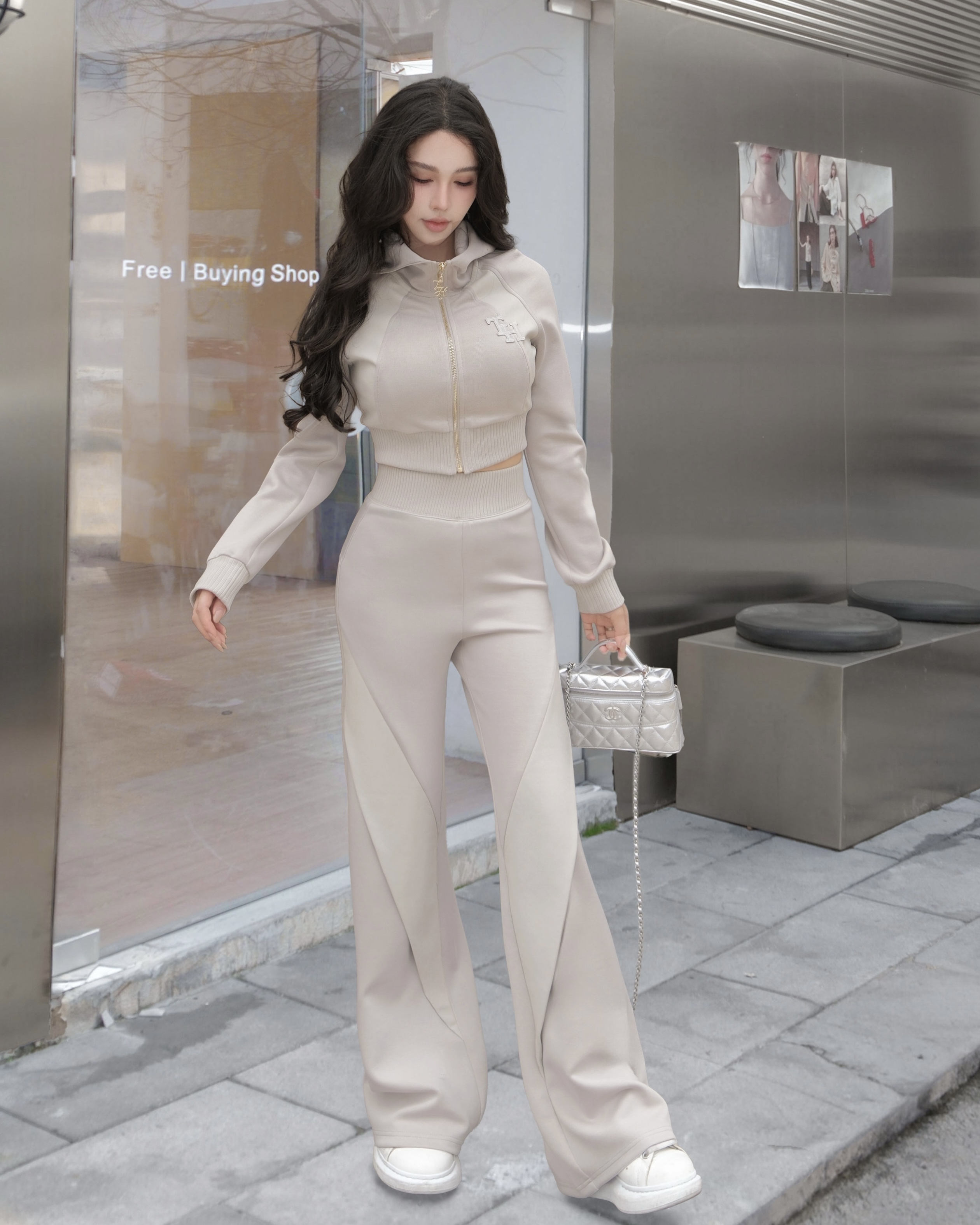 訂製-雲朵棉拼皮休閒長褲