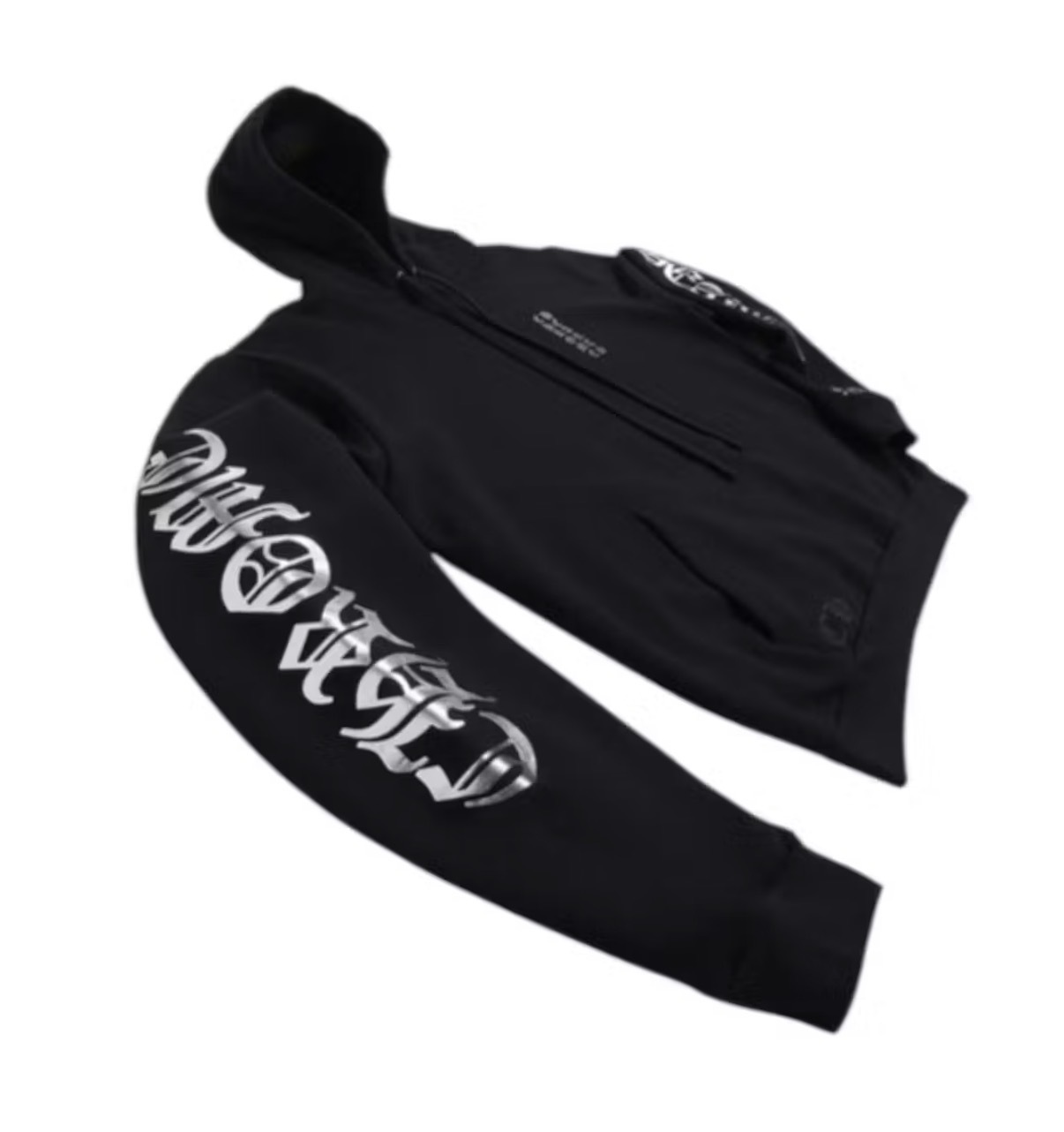 Chrome hearts foil print hoodie 銀色字