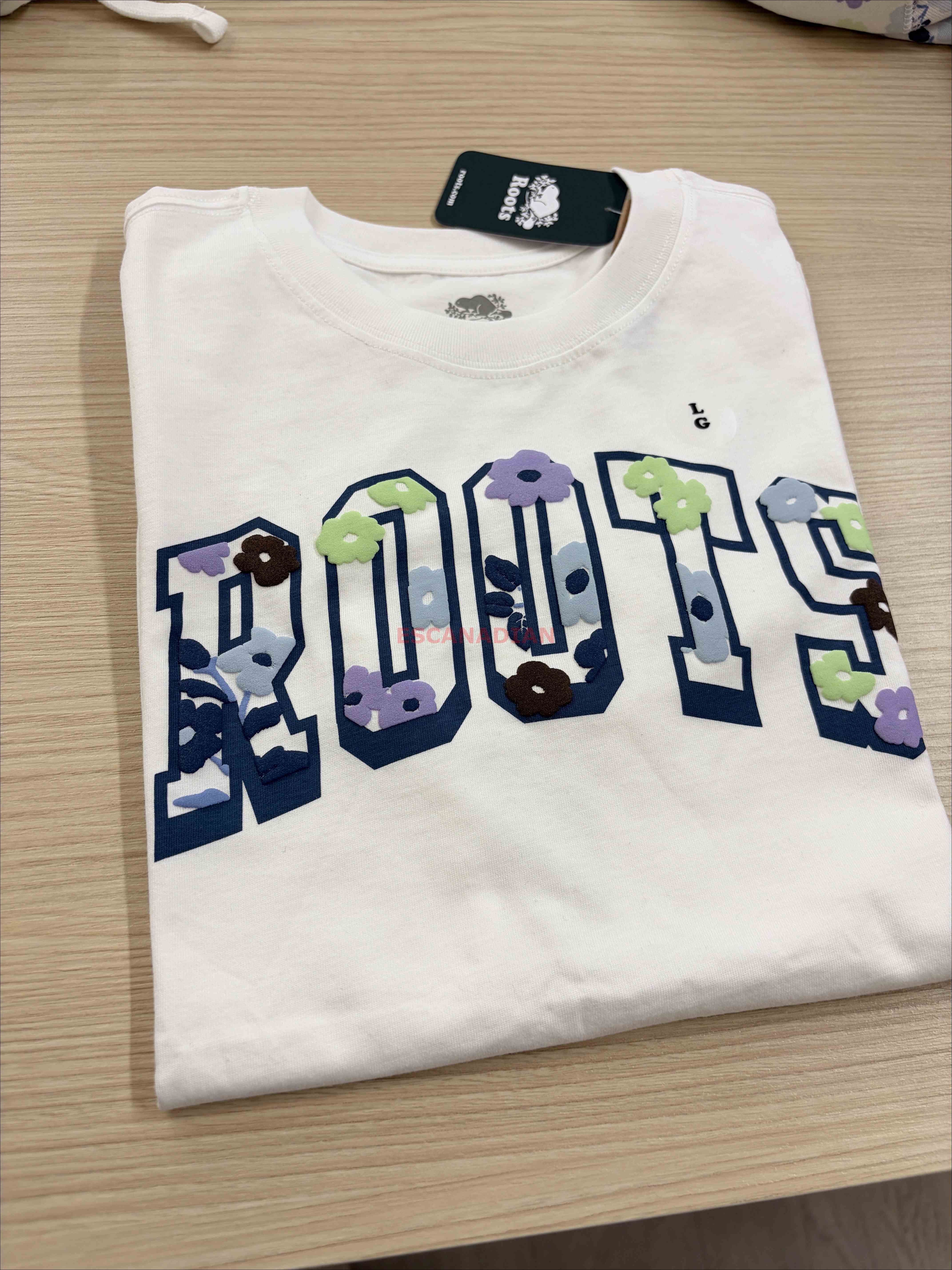 ROOTS 大童 花卉系列 ROOTS字樣 短TEE