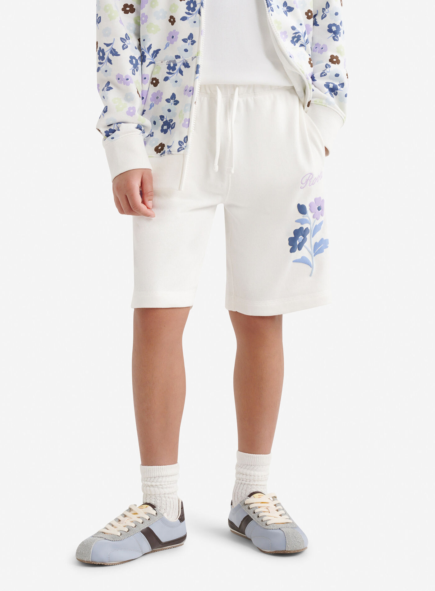 ROOTS 女大童 花卉系列 海狸 棉短褲