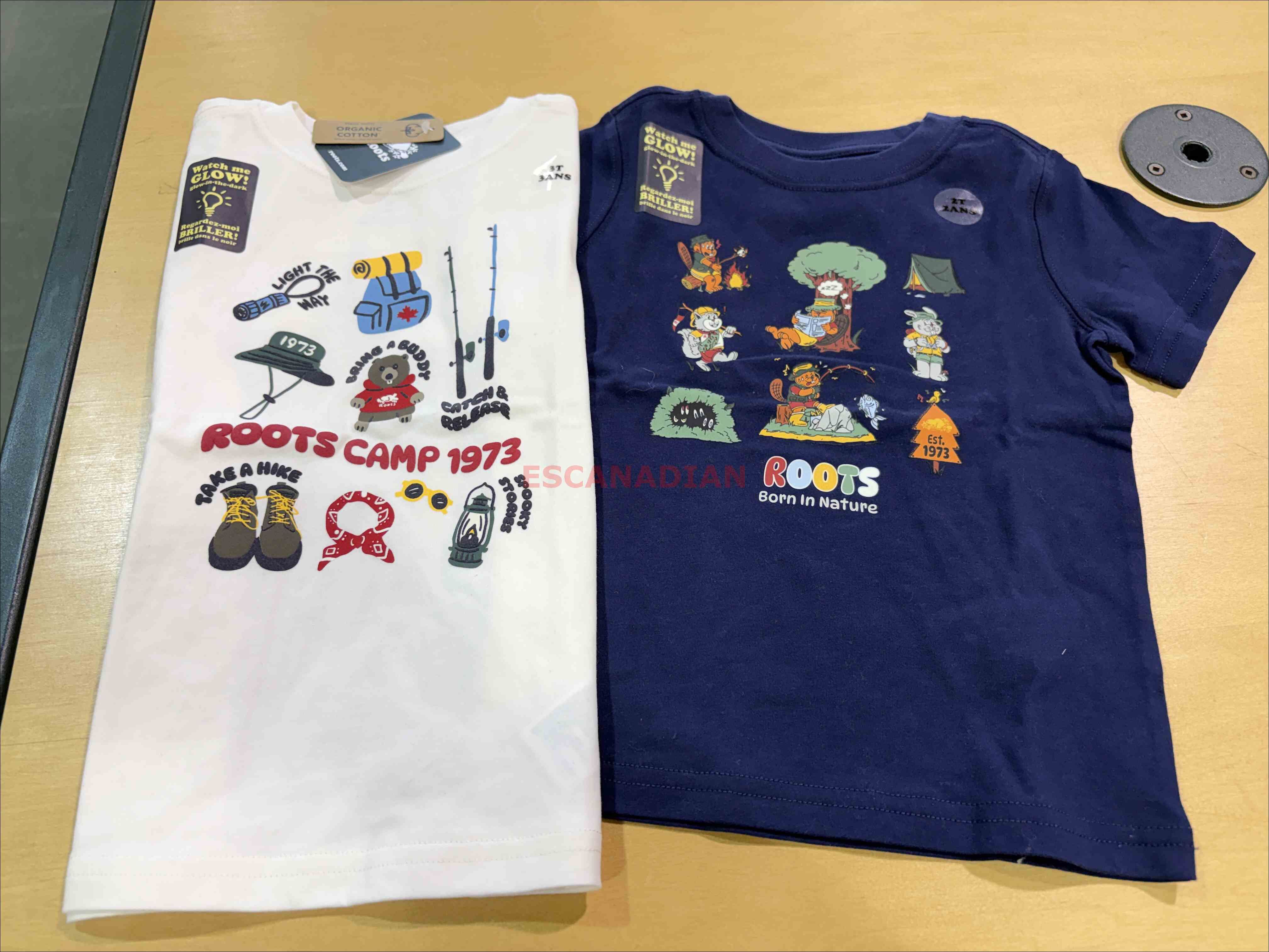 ROOTS 小童 戶外系列 夜光圖案 短TEE (2色)